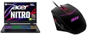 Acer Nitro 5 AN515-46-R0EQ, AMD Ryzen 7 6800H CPU, NVIDIA GeForce RTX 3070 Ti, 15.6" QHD 165Hz IPS, 32GB DDR5, 1TB Gen 4 SSD, Wi-Fi 6E Nitro Gaming-Mouse IIwith PAW3325 Sensor