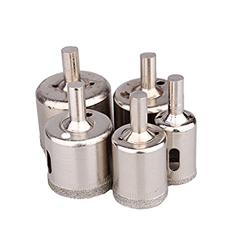 Yosoo 5 pcs Diamond Hole Saw Drill Bit Set 3/4" - 1 1/2" inch GRANITE GLASS TILE