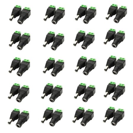 Omall (TM) 20 Pairs Male And Female 2.1x5.5mm Jack DC Power Adapter for CCTV Camera-Black