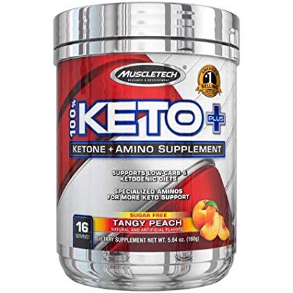 Muscletech 100% Keto Plus 16 Servings Tangy Peach, 5.64 Ounce