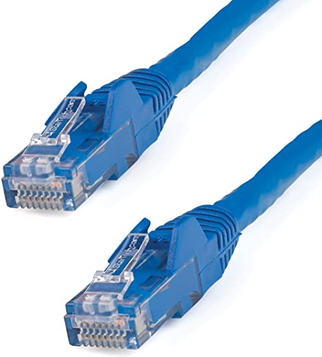 StarTech.com 50ft CAT6 Ethernet Cable - Blue CAT 6 Gigabit Ethernet Wire -650MHz 100W PoE RJ45 UTP Network/Patch Cord Snagless w/Strain Relief Fluke Tested/Wiring is UL Certified/TIA (N6PATCH50BL)