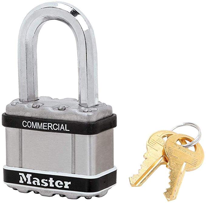 Master Lock Magnum Padlock - 2" W x 1-1/2"L Shackle, One (1) Keyed Alike Lock #M5NKALFSTS w/BumpStop Technology