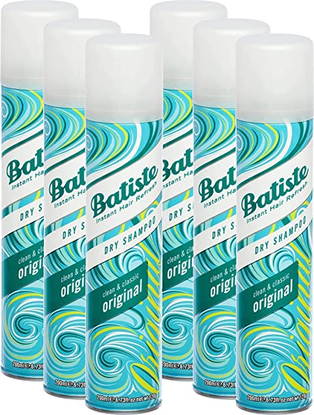 Batiste Dry Shampoo Original - Clean & Classic Fragrance - Instant Hair Refresh - Pack of 6 x 200 ml Spray