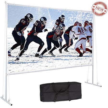 Varmax Outdoor Projector Screen with Stand foldable PVC for outdoor movie 120 inch 16:9