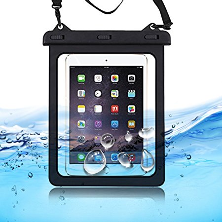 Mocolo Universal Waterproof Case Carrying Bag Case Pouch for Tablet Water Proof Dustproof Snowproof Cases for iPad Mini Galaxy Tab S Amazon Fire HD 7" 8" up to 8.3"