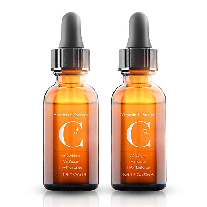 30% Vitamin C Serum 2 Pack with Hyaluronic Acid & VE for Face,Neck and Eye Treatment Serums | Anti-Aging, Anti-Wrinkle,Instant Moisturizers,Whitening Dark Spots Facial Serum Fits All Skin Type