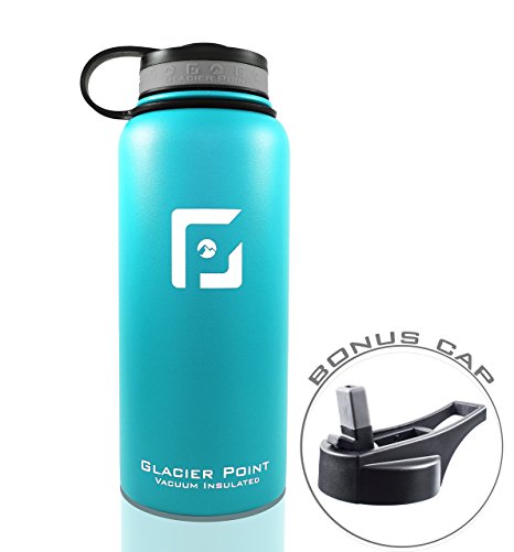 Glacier Point Vacuum Insulated Stainless Steel Water Bottle (32 OZ). Double Walled Construction. Powder Coating. Zero Condensation!