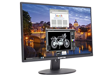 Sceptre E225W-19203R 22" Ultra Thin 75Hz 1080p LED Monitor 2x HDMI VGA Build-in Speakers, Metallic Black 2018