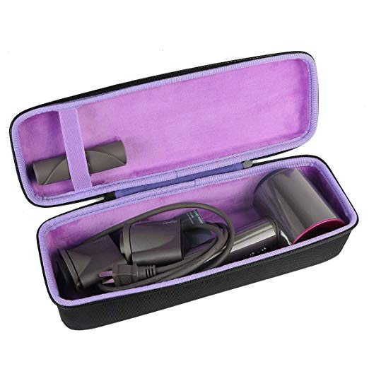 co2crea Hard Travel Case for Dyson Supersonic Hair Dryer Hairdryer (Black Case   Inner Purple)