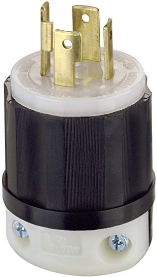 Leviton 2711 30 Amp, 125/250 Volt, Nema L14-30P, 3P, 4W, Locking Plug, Industrial Grade, Grounding - Blackwhite