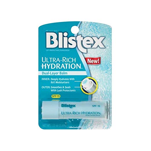 Blistex Ultra-Rich Hydration Dual Layer Lip Balm, SPF 15.13 oz (Pack of 5)