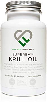 Love Life Superba Krill Oil | Sustainably Fished by Aker BioMarine | 500mg x 60 Marine Soft Gel Capsules | Premium GMP Supplement