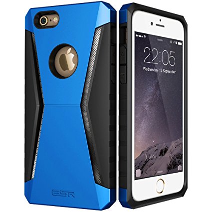 iPhone 6 Case, ESR iPhone 6 / 6s Case Hybrid Shockproof [Super Drop Protection]Rugged Case [Free Screen Protector ] Tough Armor Bumper Case Cover for Apple iPhone 6 / iPhone 6s (Racer_Blue)