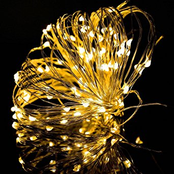 String Lights, Syhonic 33ft/10M 100LED Waterproof USB Copper Wire String Light Fairy Light for Outdoor Indoor Wedding Party Decor(Warm White)