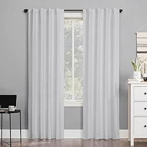 Sun Zero Cyrus 2-Pack Thermal Total Blackout Back Tab Curtain Panel Pair, 40" x 63", White