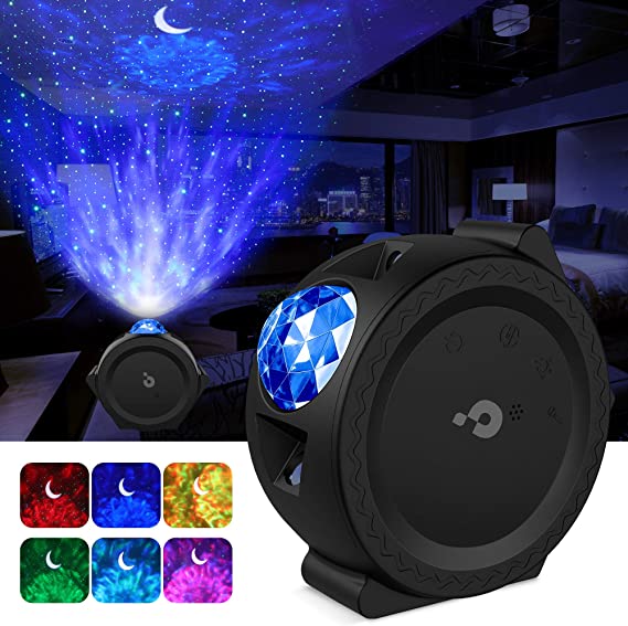 Night Light Projector, LBell 3 in 1 Ocean Wave Projector Star Projector w/LED Nebula Cloud& Moon for Baby Kids Bedroom/Game Rooms/Home Theatre/Stage/Night Light Ambiance