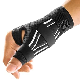 FREETOO Ergonomical Wrist and Thumb Brace Right Hand or Left Hand for Arthritis Pain and Support, Thumb Splint for Trigger Thumb, Finger Splint for Tendonitis, Sprain, MCP Pain (L/XL White/Black).