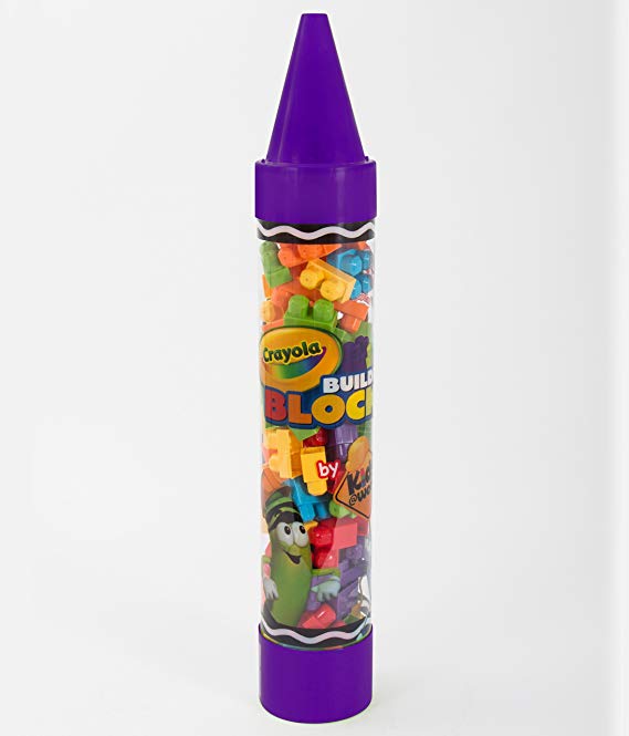 Crayola Kids At Work 36" Giant Crayon Tube with 80 Building Blocks, Purple