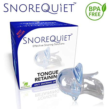 Stop Snoring Retainer Pacifier Sleep Aid Solution Anti Snoring Tongue Retaining Device by SnoreQuiet - Snore Quiet Mute Buster Mouth Guard Devices for A Good Morning (2018)