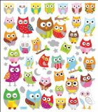 Multi-Colored Stickers-Wide Eyed Owls