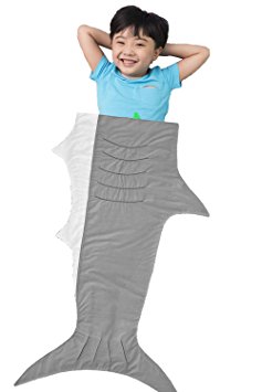 DOLIROX Double Sided Shark Blanket Super Soft Sleeping Bag for Boys Girls Kids and Teens (Shark Grey)