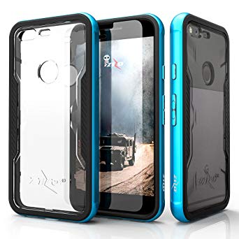 Google Pixel Case, Zizo [Shock Series] w/Free [Google Pixel Screen Protector] Crystal Clear [Military Grade DropTested] Aluminum Metal Bumper