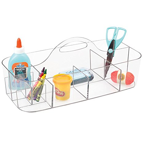mDesign Craft & Sewing Tote-XL, Clear