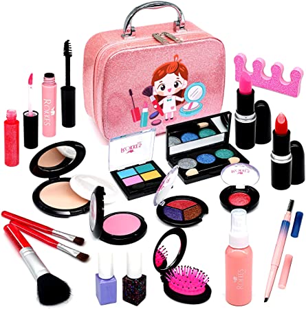 Kids Makeup Kit for Girls - Play Real Makeup Toddler Toys , Princess Beauty Makeup Set for Girl / Toddler, Safe & Non Toxic Makeup for 3 4 5 6 7 8 9 10 Year Old Girl Christmas Birthday Gifts.