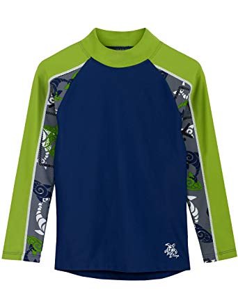 Tuga Boys Long Sleeve Rash Guard 1-14 Years, UPF 50  Sun Protection Swim Shirt