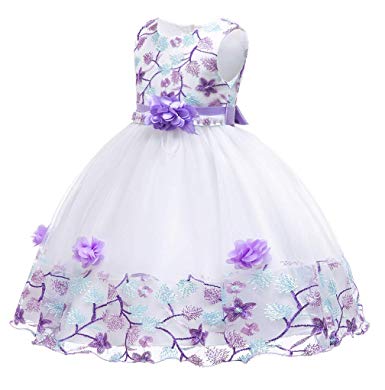 NSSMWTTC 6Months-10Years Flower Girl Dress Kids Pageant Party Dresses