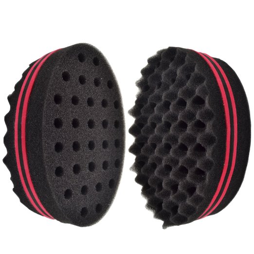 New Oval Double Side Two in One Magic Twist Hair Sponge Afro Braid Style Dreadlock Coils Wave Hair Curl Sponge Brush