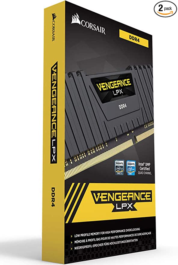 CORSAIR CMK32GX4M2Z2400C16 Vengeance LPX 32GB (2 x 16GB) DDR4 2400 (PC4-19200) C16 1.2V for AMD Ryzen -Black