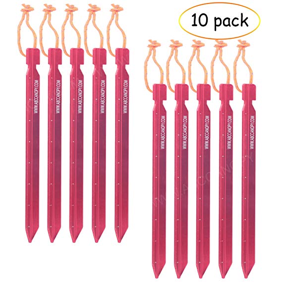 ABCCANOPY Tent Stake Pegs Garden Stakes, 10pcs Galvanized Non-rust Pop up Pergolas Canopy Accessories Gazebo Accessories Peg Stakes