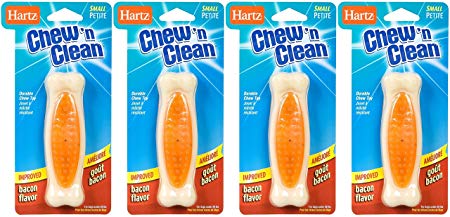 Hartz Dental Dog Toy Chew N' Clean, Small Bone, Bacon Flavor (Pack of 4)