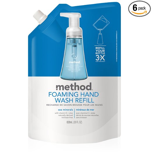 Method Foaming Hand Wash Refill, Sea Minerals, 28 Ounce (Pack of 6)