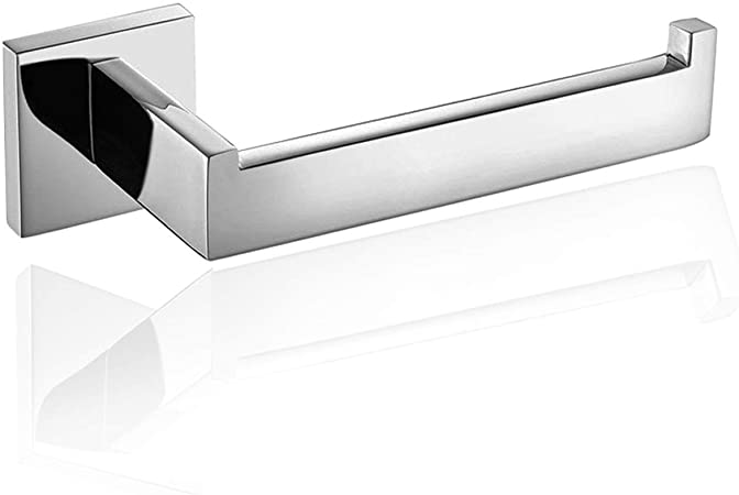 Luxury 304 Stainless Steel Chrome Finished Toilet Paper Holder Roll Quadrate Wall Mounted Mirror Polished Bathroom Accessories