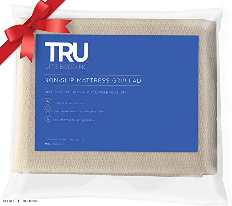 TRU Lite Bedding Non Slip Mattress Grip Pad - Keeps All Mattress Types In Place For a Great Night's Sleep - Ideal For Platform Bed or Futon - Easy and Simple Fit - King Size - Rug Pad for 6' x 7' Rug
