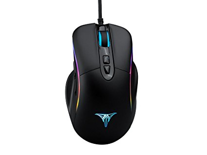 Talentech Ember Plus High Precision Optical Wired Gaming Mouse Mice for PC / Mac for Pro Gamer, Ergonomic Design, Programmable, 7 Buttons, PMW3325 Sensor, MMO/MOBA/FPS, MAX 10000 DPI - [Black]