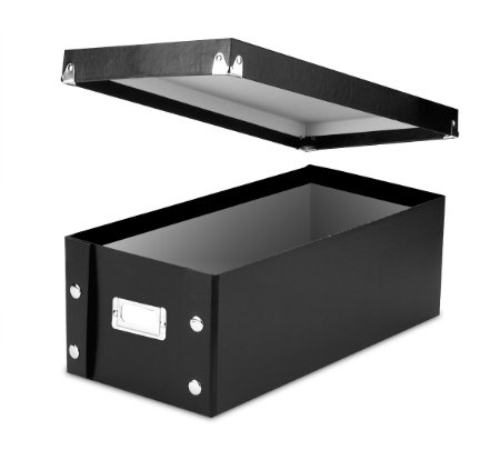 Snap-N-Store DVD Storage Boxes, 15.5 x 5.5 x 7.625 Inches, Black, 2 Boxes per Pack (SNS01618)