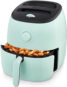 DASH Tasti-Crisp™ Family Size Electric Air Fryer Cooker with Temperature Control, Non-Stick Fry Basket, Recipe Guide   Auto Shut Off Feature, 1700-Watt, 6Qt, Aqua