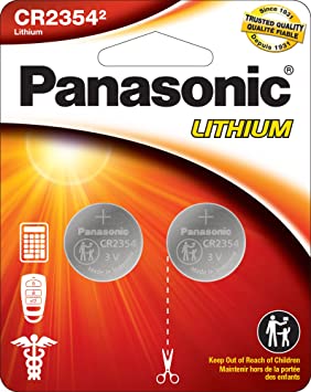 Panasonic CR2354 3.0 Volt Long Lasting Lithium Coin Cell Batteries in Child Resistant, Standards Based Packaging, 2-Battery Pack