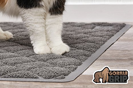 The Original GORILLA GRIP Premium Non-Slip Cat Litter Mat, Phthalate Free, XL Size, 35”x23”, Traps Litter from Box and Paws, Soft on Sensitive Kitty Paws, Easy to Clean, Durable.