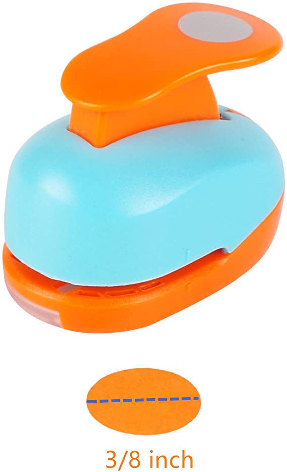 Circle Punch 3/8 inch Craft Lever Punch Handmade Paper Punch Candy Color by Random（Candy Circle）
