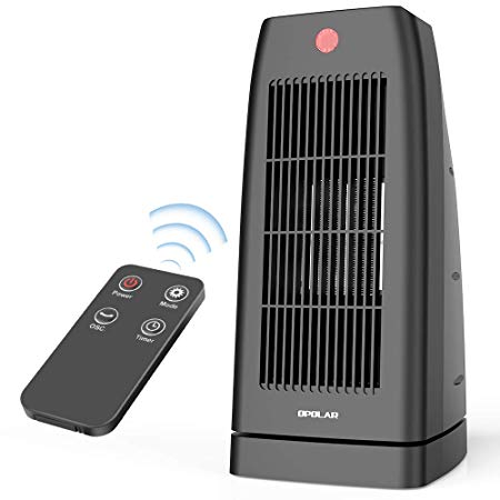 OPOLAR Electric Ceramic Tower Space Heater with Remote Control, Oscillating & Timer Mode, Tip-Over & Overheat Protection, 1500W/1000W Quiet Portable Floor Heater for Room Offices Indoor Use