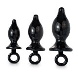 Healthy Vibes Beginner Anal Trainer - Anal Starter Set - Butt Plug Kit - 3 Pack Black Anal Plugs for Beginners or Advanced Users