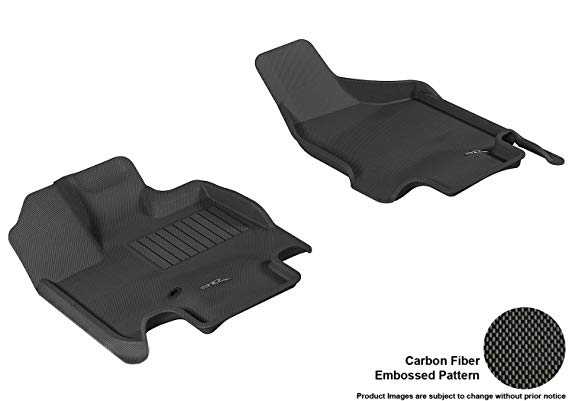 3D MAXpider Front Row Custom Fit All-Weather Floor Mat for Select Dodge Grand Caravan Models - Kagu Rubber (Black)