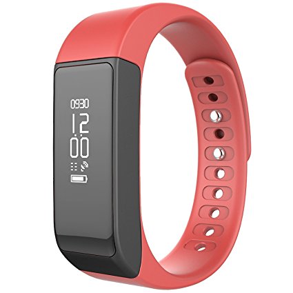 Fitness Tracker Wireless Smart Bracelet Activity Tracker Fitness Health Smartwatch Wristband Bluetooth Pedometer with Sleep Monitor Step Tracker Calorie Counter (Red)