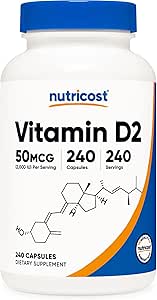 Nutricost Vitamin D2 Supplement (2000 IU) 240 Capsules - Vegan, Non-GMO, Gluten-Free, Third-Party Tested