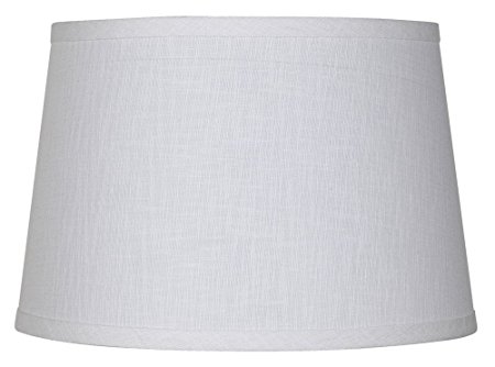 White Linen Drum Lamp Shade 10x12x8 (Spider)