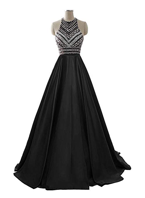 HEIMO Women's Sequins Evening Party Gowns Beading Formal Prom Dresses Long H187